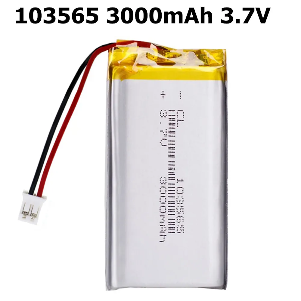 103665 Lithium Polymer Battery 3.7V 3000mAh with jst PH 2.0mm 1.25mm 2pin plug Open source console Miyoo Mini Plus Game Machine