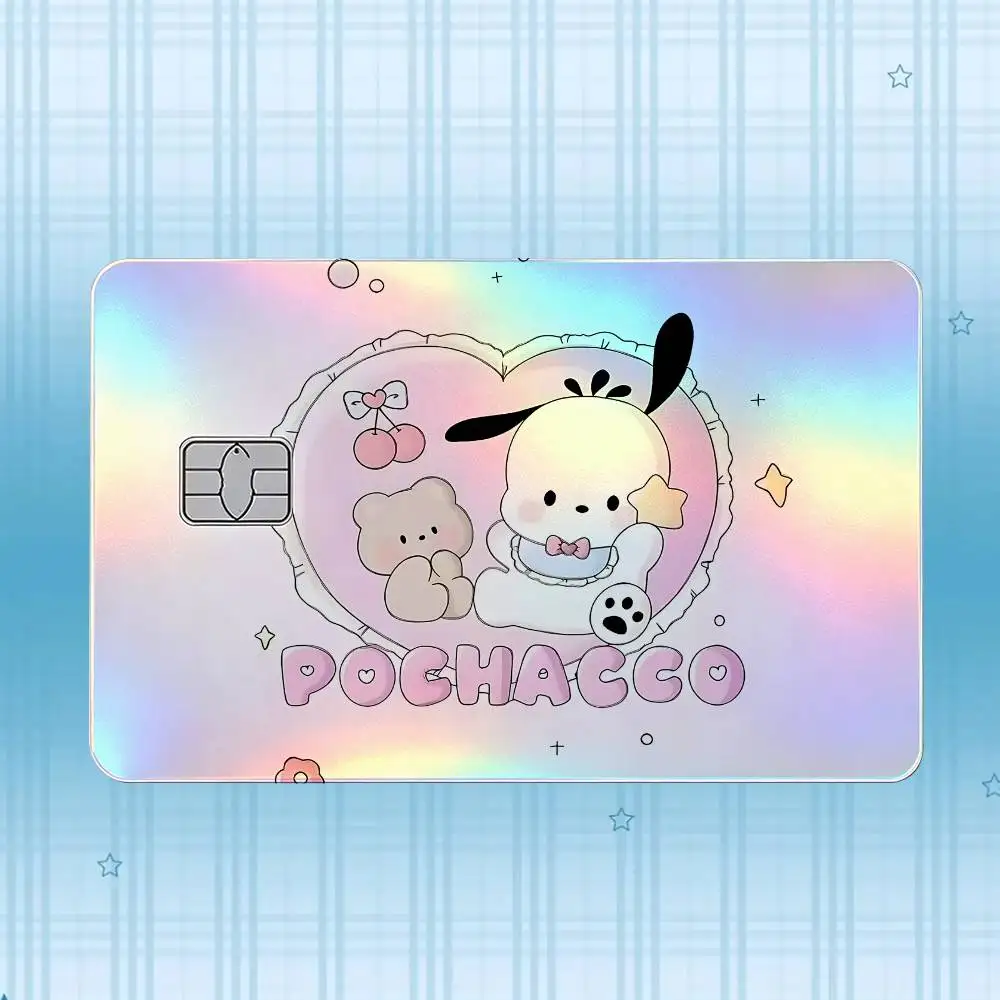 P-Pochacco Laser-Hologramm-Karten-Skin-Aufkleber für Kredit- und Debitkarten – 4 Stück/Set, wasserfester, kratzfester Schutz – Detail 4