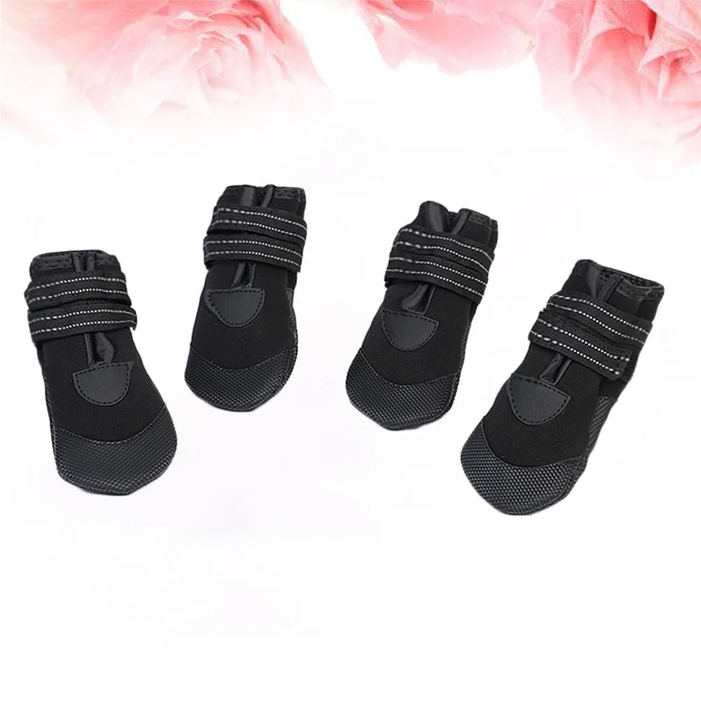 

4Pcs Pet Night Luminous Waterproof Shoes Flexible PVC Dog Rain Boots Candy Colors Anti-Slip Puppy Rain Shoes Size 1
