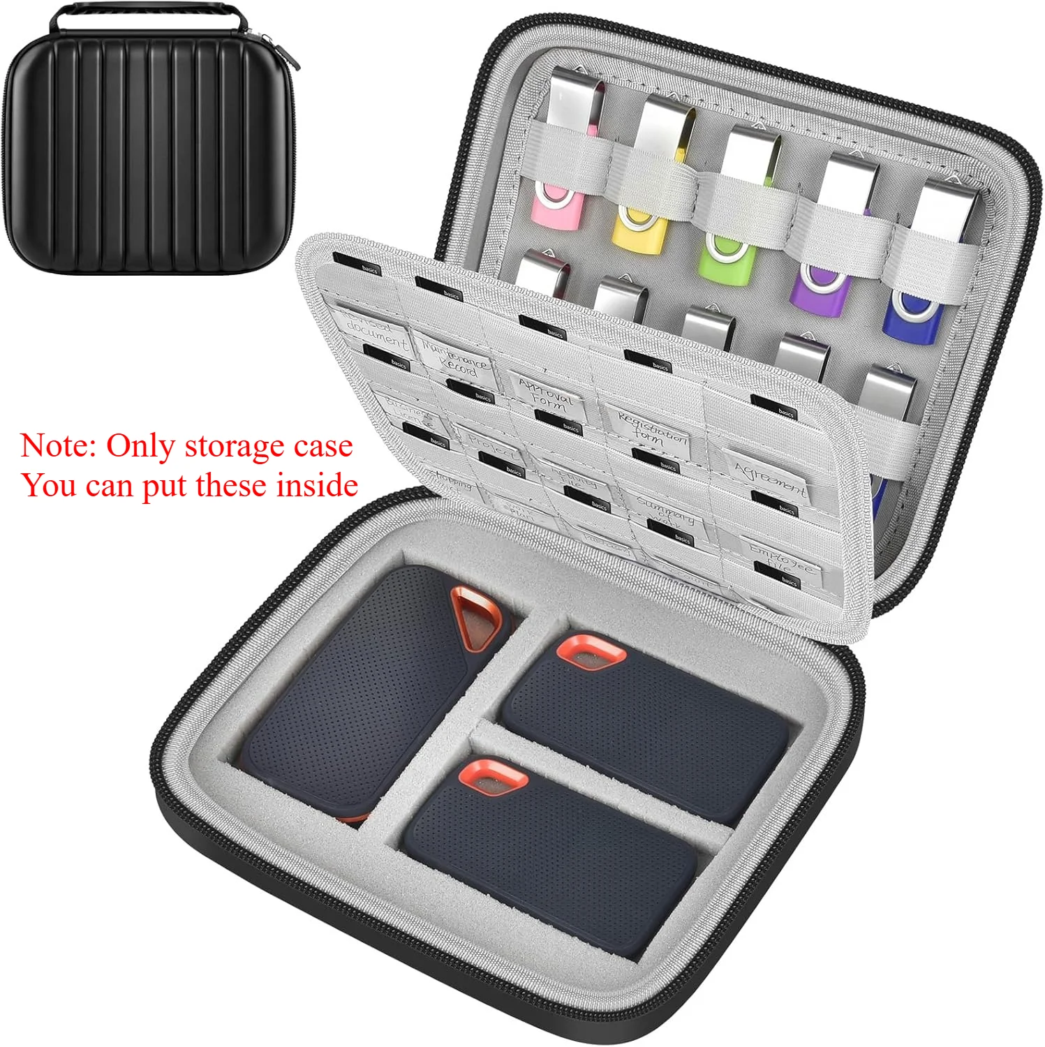 Universal Hard Drive Case for SanDisk Extreme Samsung Seagate WD Portable External SSD 30 SD Card 10 USB Flash Drive Holder Trav