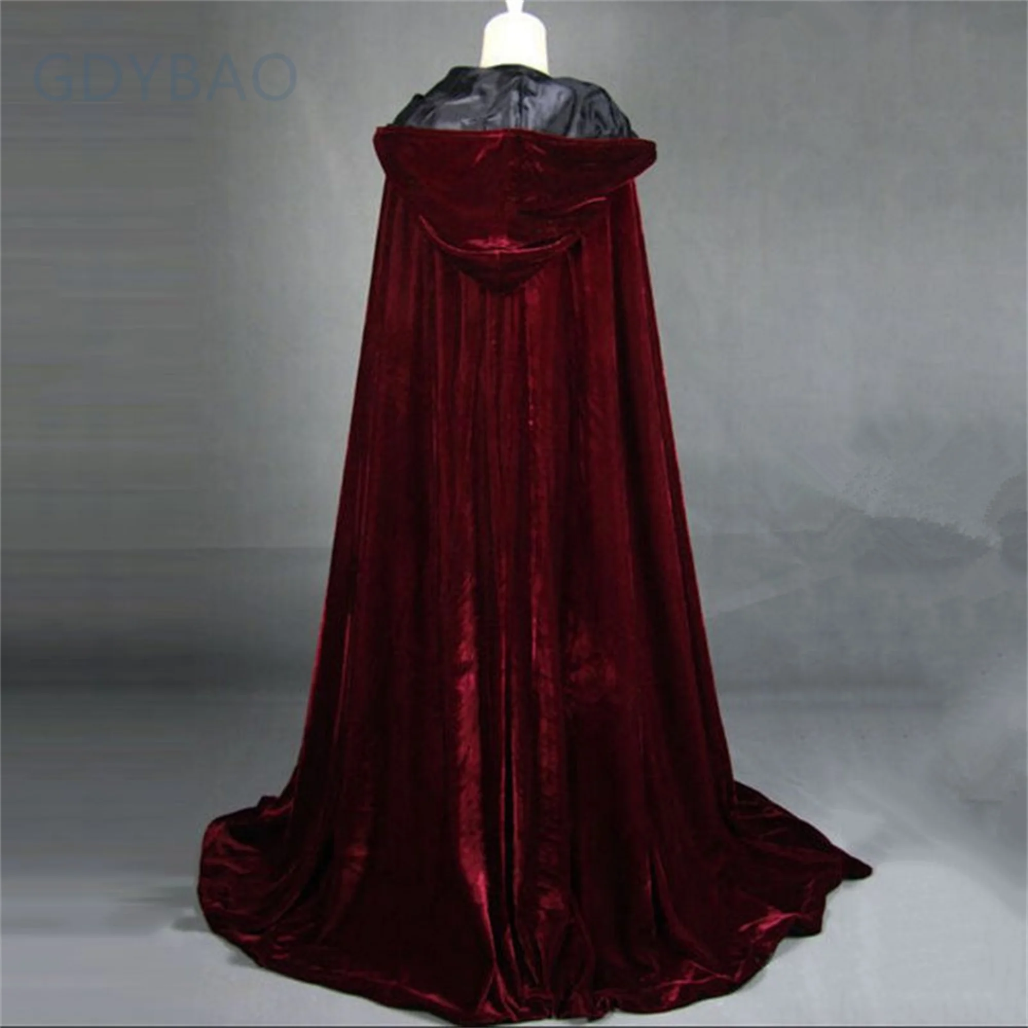 Velvet Cape Hooded With Hood Wedding Cloak Halloween Costume Elegant Wedding Bridal Wrap Jackets Cloak