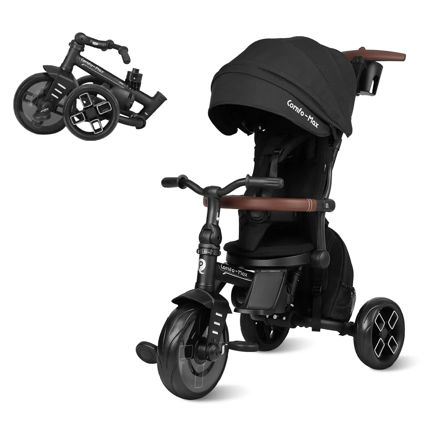 QPlay Toddler Bike Stroller for Baby 10 Months to 6 Years Old, 8-in-1 Foldable Stroller Bike for Toddlers 3-5 Boys & Girls Gifts