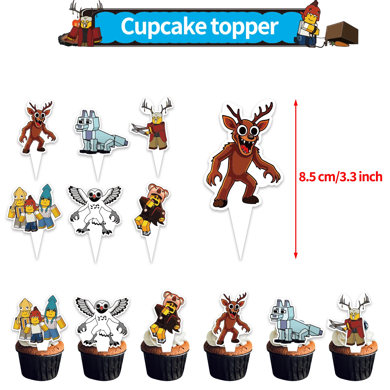 Heiße 99 Nächte im Wald Geburtstag Party Dekoration ROBLOX Flagge Banner Ballon Kuchen Topper Set Party Supplie Kind Karneval Geschenk