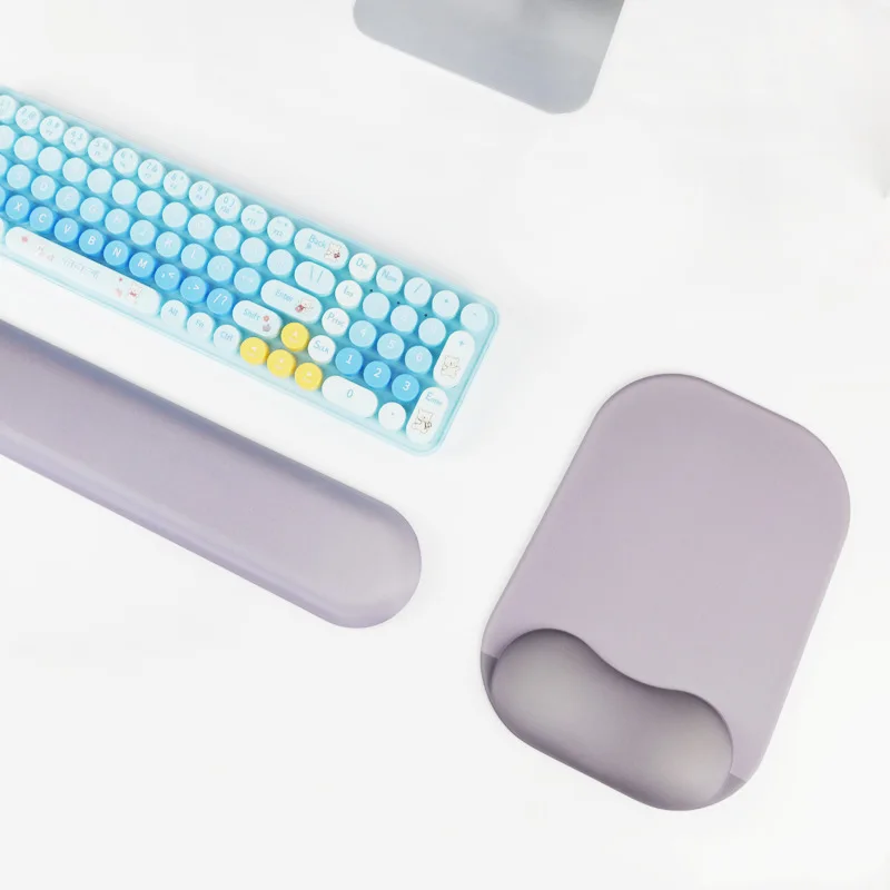 Minimalist Wrist Rest Set Mouse Pad Keyboard Support Ergonomic Desk Mat for Office Gaming 5 Pastel Colors