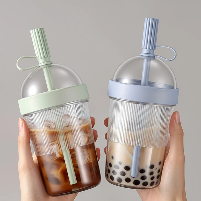 Cold Drink Tumbler Double Drinking Cup With Lid And Straw Plastic Coffee Cup For Women Men Travelers Students Home Office Travel view 3