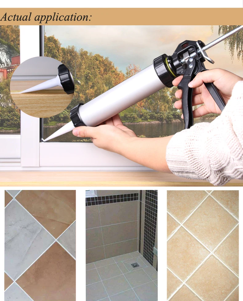 600ml aluminiowa obudowa pistolet do uszczelniania trwała kiełbasa pistolet silikonowy pistolet do klejenia szkła pistolety do klejenia uszczelniacz samoprzylepny narzędzie do uszczelniania C2051202