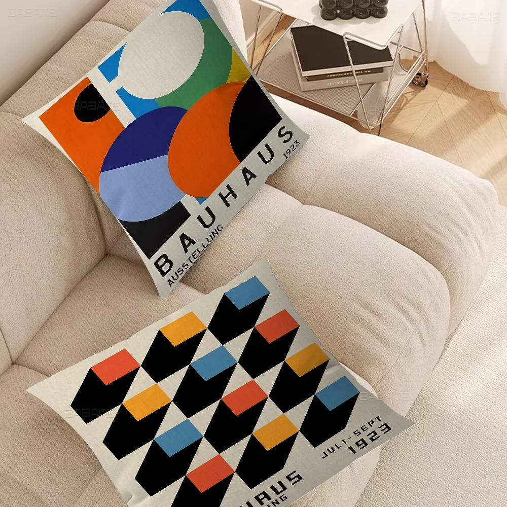 

Colorful Bauhaus Exhibition Geometric Pillow Gift Home Office Decoration Pillow Bedroom Sofa Car Cushion CoverPillow Case