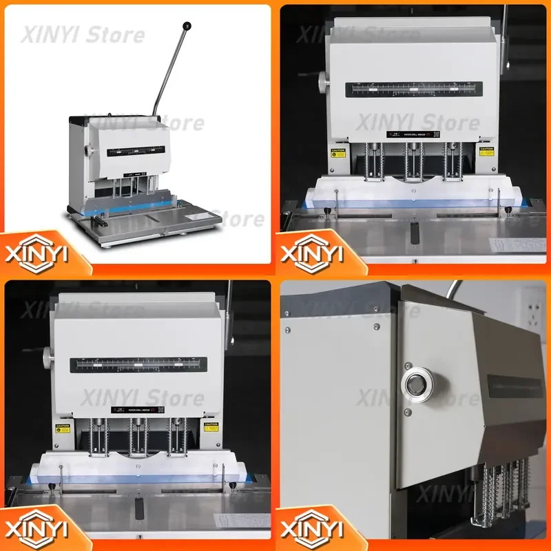 for Electric 3 Spindle Paper Drill Hole Punch Machine for Loose Leaf Notebook 9 Hole Drilling