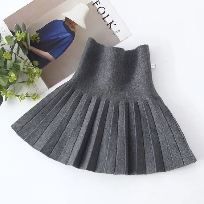 

Girls' Pleated Half Skirt Stylish Puffy Short Skirt for Children Spring Autumn Autumn Wear Baby Girl's Charming Skirt