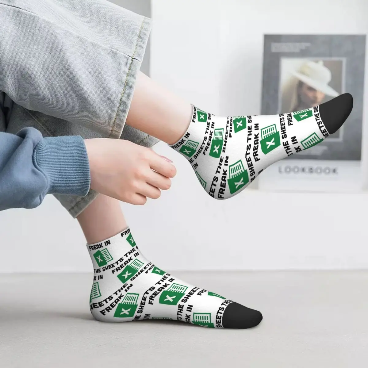 Chaussettes amusantes avec motif de feuille de calcul Excel, style Harajuku, chaussettes de haute qualité, chaussettes pour toutes les saisons, cadeaux de Noël.