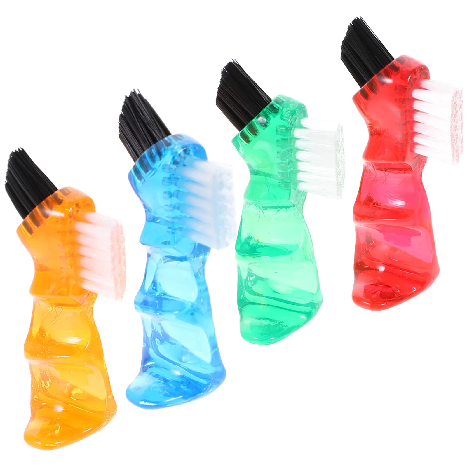 

4Pcs Denture Brush Double-Side Functional Tool Rugged Construction for Extended Durability Convenient Pocket-Sized for on-The-Go