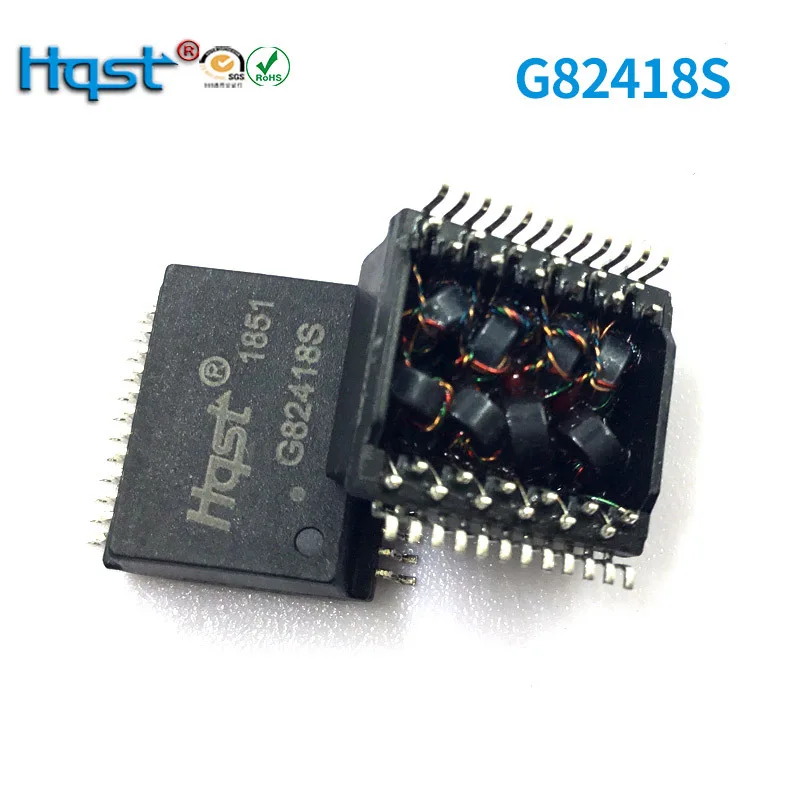Industrial Gigabit Network Isolation Filter Single-Port 24-Pin LAN Transformer| G82418S Model | Firewall & Lightning Protection