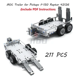 211 PCS High-Tech Load Trailer Model Set MOC Building Blocks Compatible Pickups F-150 Raptor 42126 Assembly Bricks Kid Toy Gifts