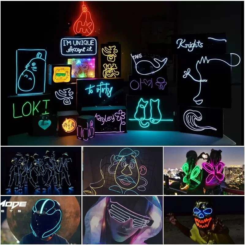 EL Wire 1M/2M/3M/5M/10M Flexible Neon Licht  Draht Led Dance Party Atmosphäre Decor Lampe RopeTube Wasserdichte Mehrfarbige