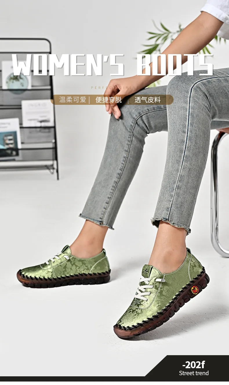 New Unique Oxford Shoes 43 44 Women's Split Leather Loafers Woman Orthopedic Moccasins Mother Designer Laced Daily Walking Flats