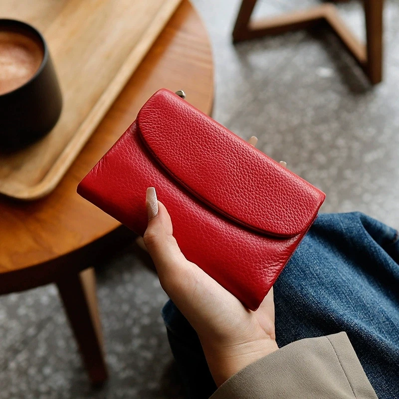 تتفاعل قصيرة السيدات محفظة جلدية عادية جلد طبيعي محفظة نسائية للعملات المعدنية حامل بطاقة الائتمان النساء محافظ صغيرة جلد البقر حقيبة صغيرة