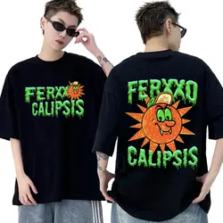 Feid Ferxxo Ferxxocalipsis Tour 2024 maglietta grafica uomo Hip Hop abbigliamento moda T-Shirt Unisex 100% cotone T-Shirt oversize