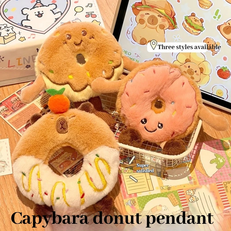

Hydrochoerus Hydrochaeris Donut Plush Pendant Ins High Beauty Cute And Charming Bag Keychain Pendant Plush Doll Holiday Gift