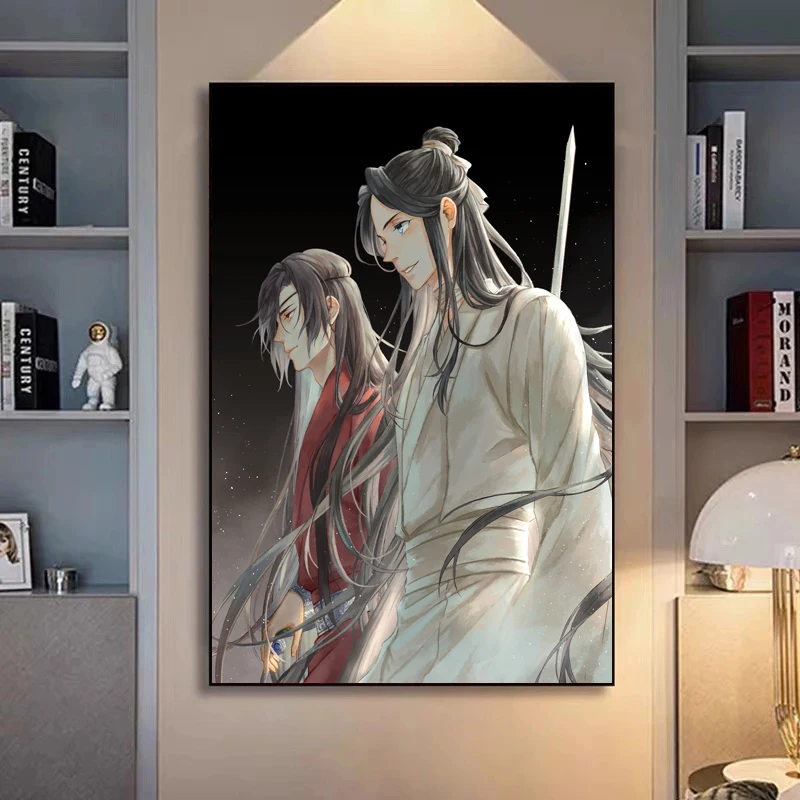Chinese Anime Tian Guan Ci Fu Wall Art Canvas Painting Heaven Official's Blessing Xielian Huacheng BL Home Decor Gift