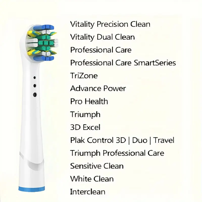 4-16pcs FlossAction Replacement Brush Heads For Oral B Floss Clean Pro Health D16 D12 8860 8875 8900 8950 Electric Toothbrush