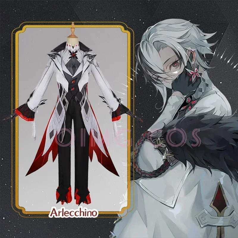

Arlecchino Cosplay Costume Genshin Impact Uniform Wig Anime Chinese Style Halloween Costumes Game