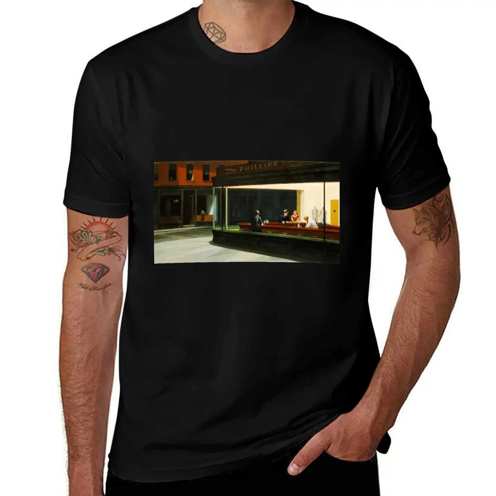 nighthawks edward hopper artwork edward hopper paintings T-Shirt Casual Everyday Wear T-Shirt