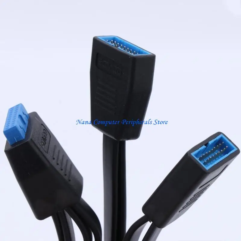 

F68C 19-Pin USB3.0 Extension Cable 1 to 2 Double Port Adapter Sockets for Computer