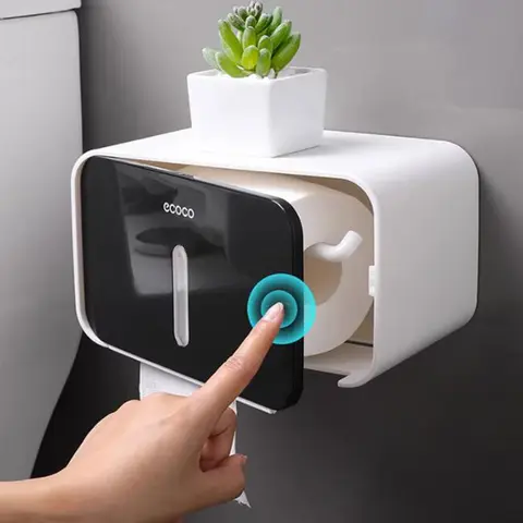 Toallero de papel impermeable montado en la pared, estante de colocación de artículos, diseño Simple creativo, accesorios de baño para el hogar