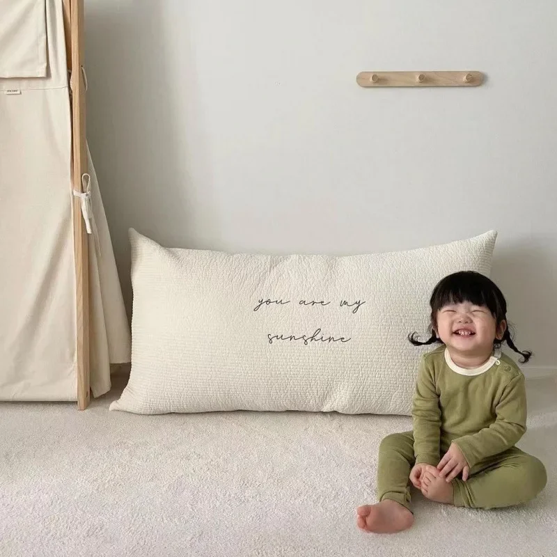 

Korean ins style children's cushion, bedside sofa removable and washable throw pillow, baby cute large super soft pillow on the