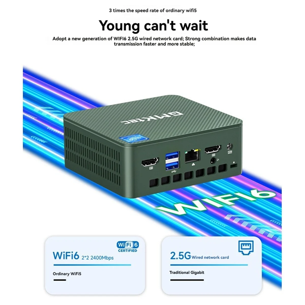 GMKtec G3 Plus N150 Mini PC 4-Core 4-Threads DDR4 NVMe SSD WIFI6 BT5.2 Wins11Pro Mini PC Office Gamer Computer 8+256G EU Plug