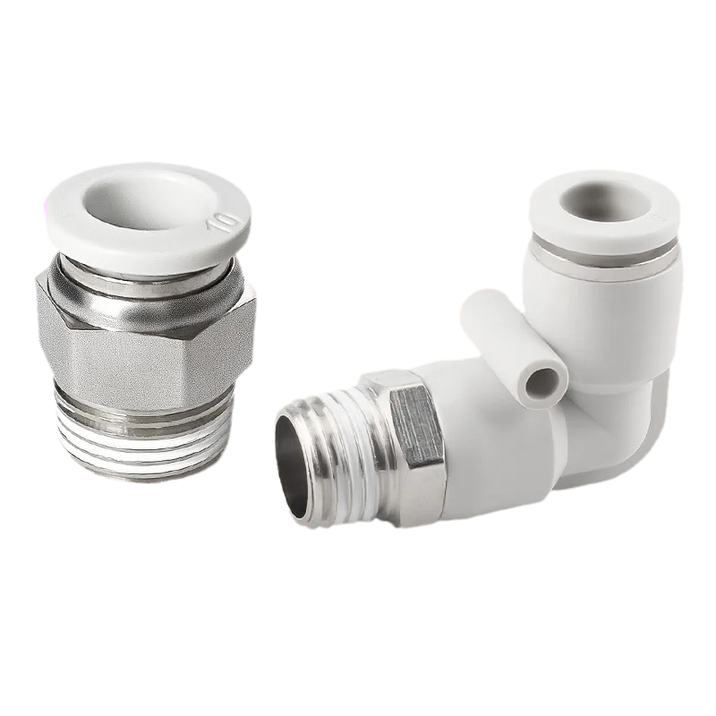 Pneumatic Fitting Pipe Connectors High Quality White Hose Fittings 1/4 1/2 6mm 8mm BSP Thread Quick Coupling Air Tube Connector