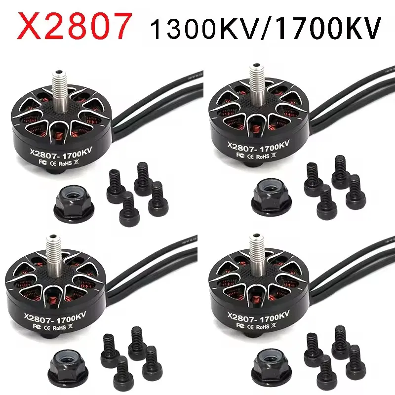 2/4 pcs X2807 2807 Motor 1300KV 4S 1500KV 1700KV 6S Brushless Motor for FPV Freestyle 7inch Long Range LR7 Drones DIY Parts