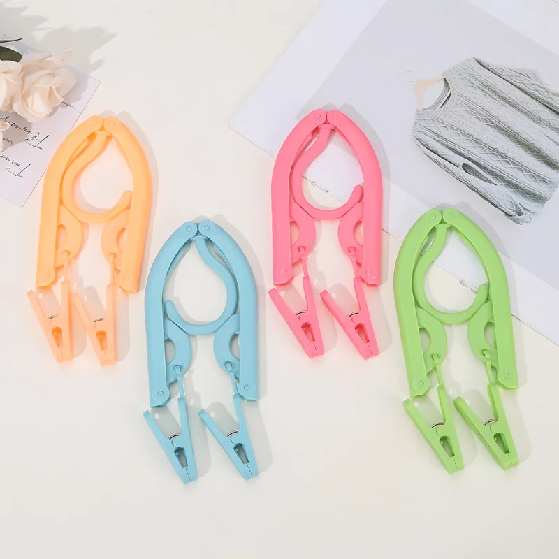 Multi-functional Plastic Clothes Hanger Travel Space Saving Foldable Hanger Creative Clothes Rack Children Baby Hanger