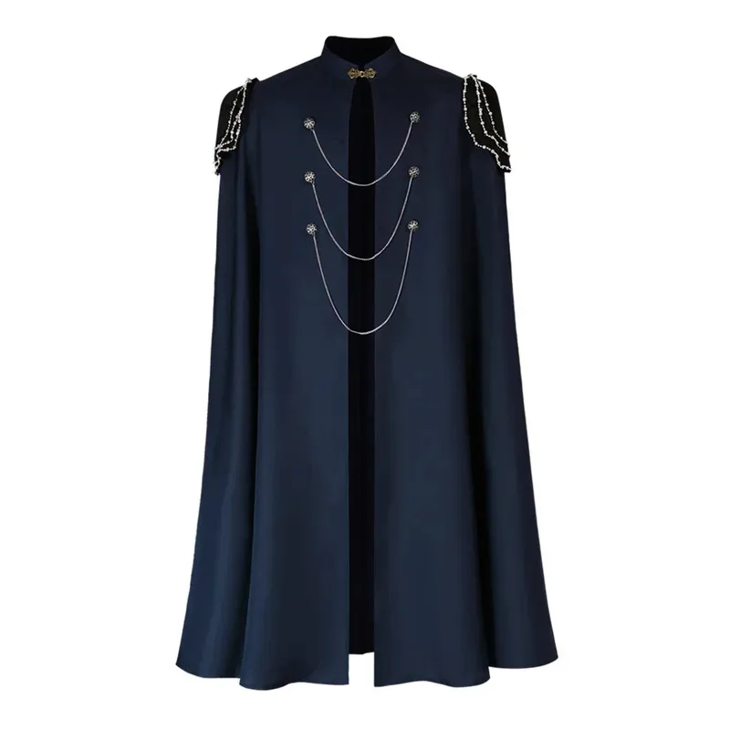 할로윈 뱀파이어 의상 성인 드라큘라 악마 마녀 코스프레 케이프 중세 고딕 Steampunk 데스 망토 금속 체인