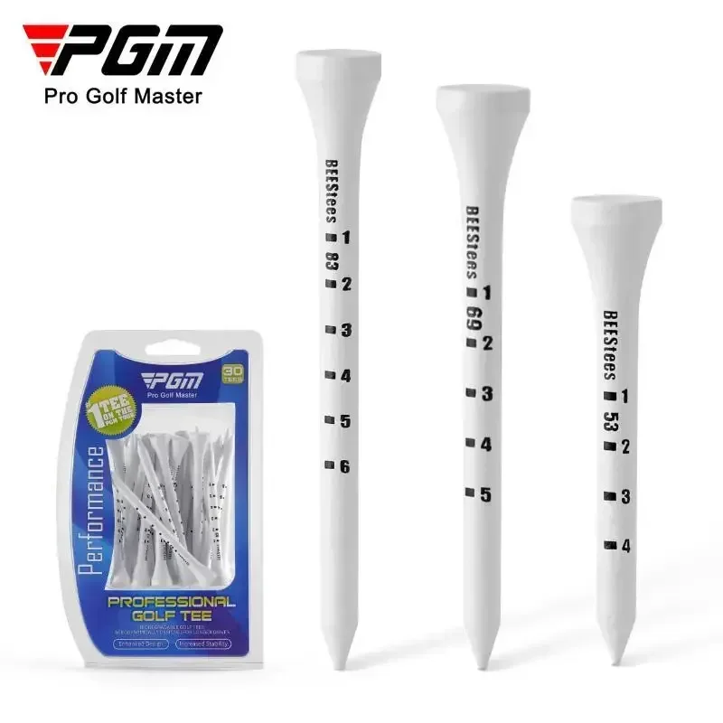 PGM Golf Wood Tee Limit Adjustable Height Ball Pin Depth Mark Tees QT029