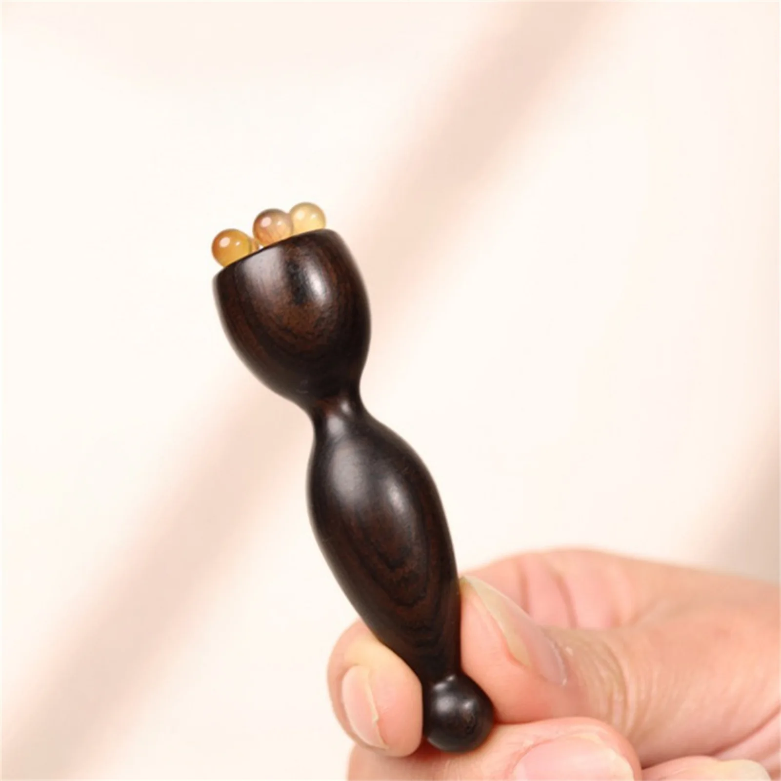 Strumenti per la cura della pelle del viso in legno di sandalo viola Corno facciale Gua Sha Drenaggio linfatico Sollievo per gli occhi Massaggio per terapia di digitopressione