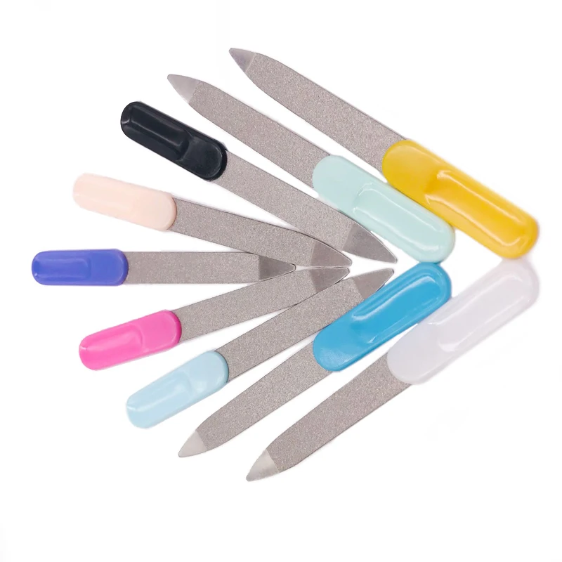 50/100Pcs Mini Nail Files For Manicure Pedicure Nail Stylist Supplies Plastic Handle DIY UV Gel Polish Profession Manicure Tools