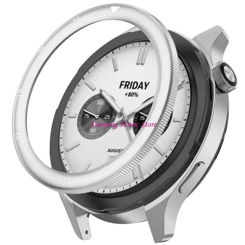 Steel Bezel Watch Bezel Multifunction Steel Bezel Enhances Appearance & Durability 47mm Diameter for 3/4 Smartwatches 77JC