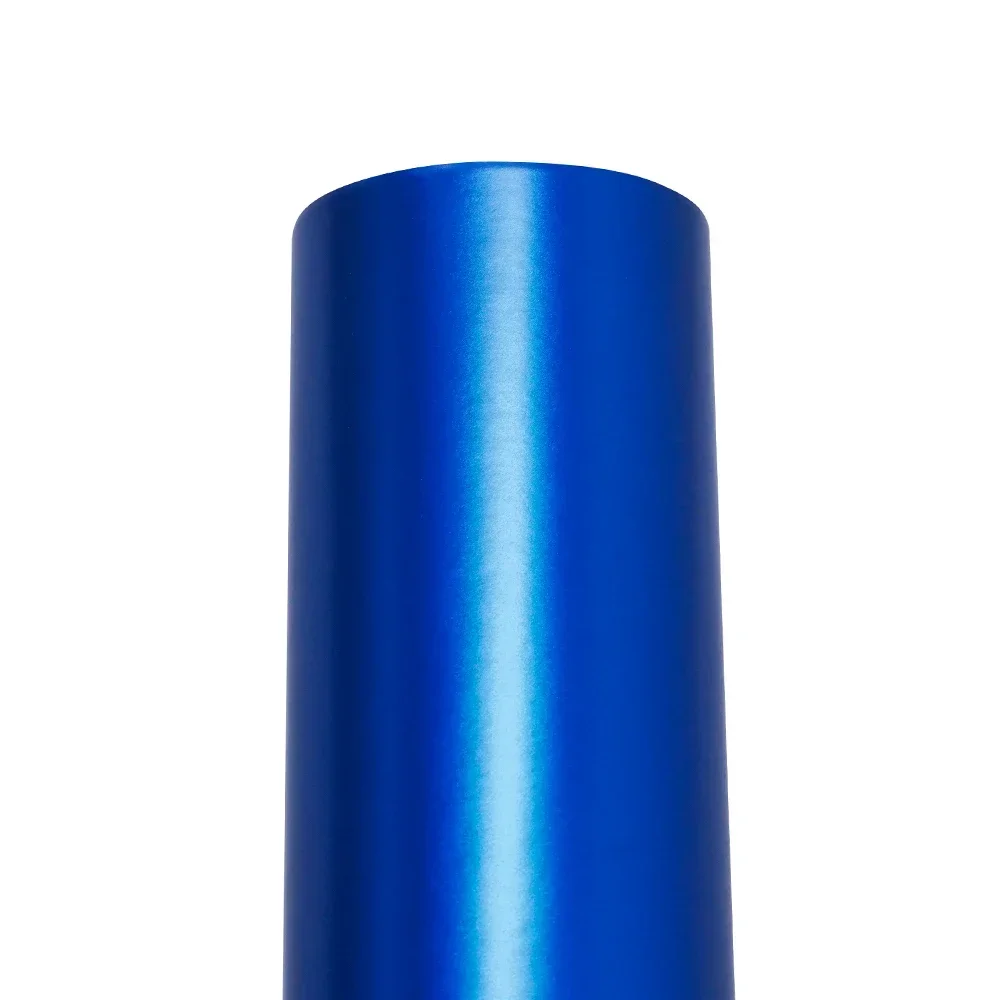 ملصقات تغليف السيارة معدنية غير لامعة من الساتان الجليدي أزرق داكن ملصق سيارة تغيير لون الفينيل فيلم فقاعة تغليف مجاني اكسسوارات السيارات