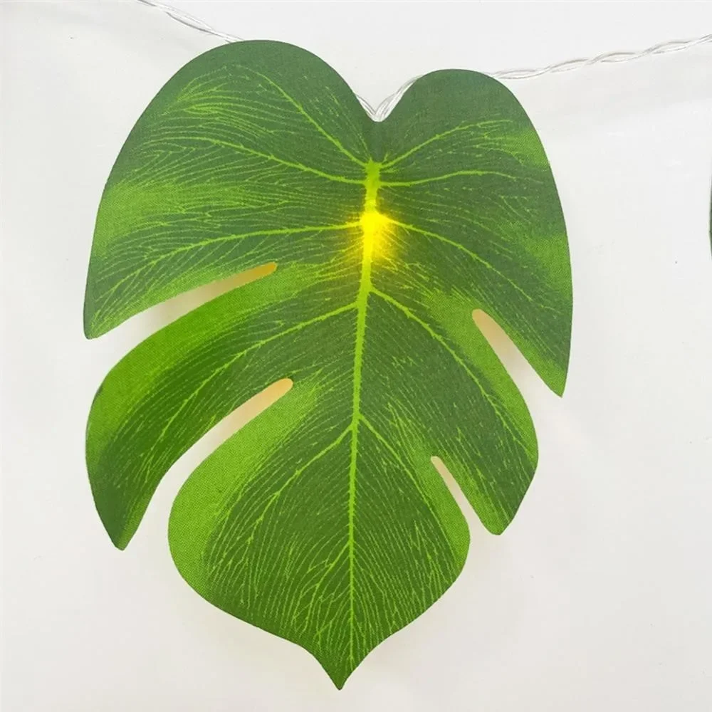 1.5/3M Artificial Turtle Leaves LED String Lights for Birthday Hawaiian Luau Party Jungle Beach Theme Home Garden Decorations