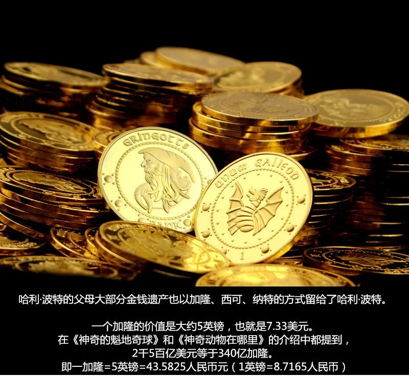 Harrys Magic Potters Movie Peripherals Gringotts Wizardry Bank Coins Gold Garonne Silver Sikko Commemorative Coins Birthday Gift