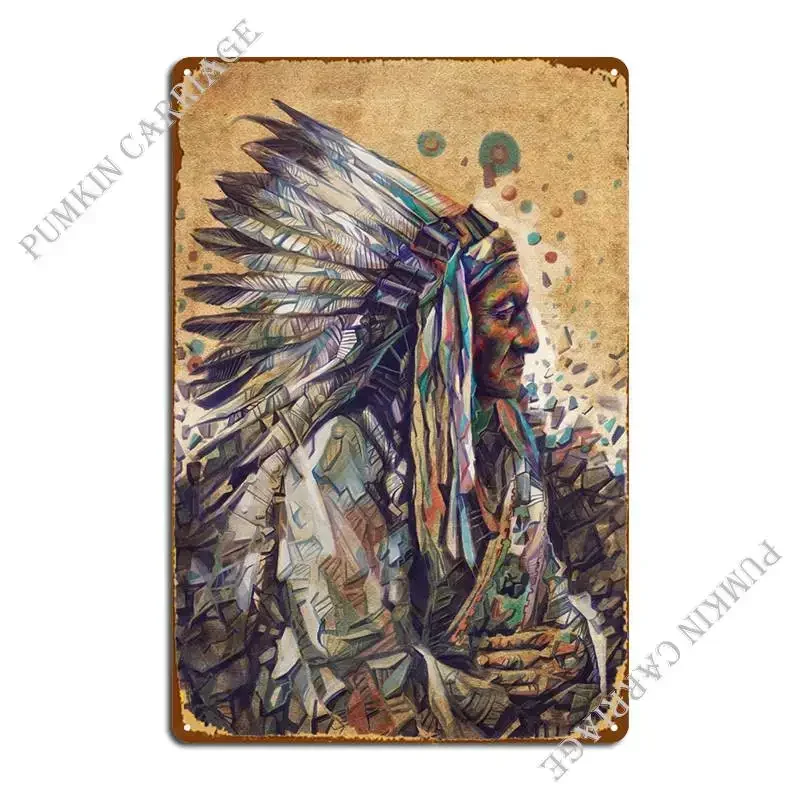 

Металлические таблички Sitting Bull-Native Art Portrair 2, декоративные картины, печатные изображения, дизайн для клубов, жестяные таблички, постеры