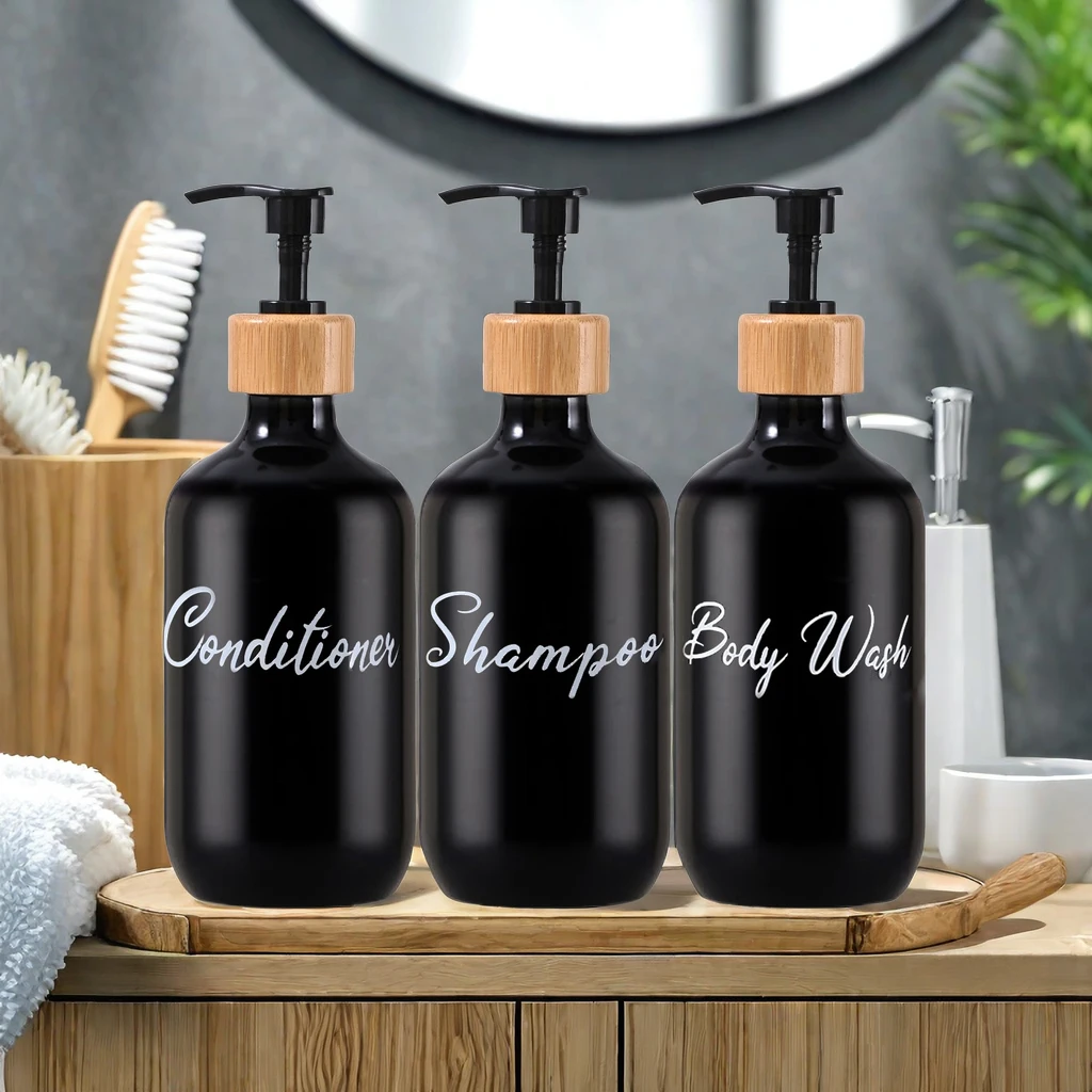 Bathroom Shower Soap Dispenser Refillable Shampoo Conditioner Bottle Reusable Lotion Dispenser Bottle Bathroom Accessories