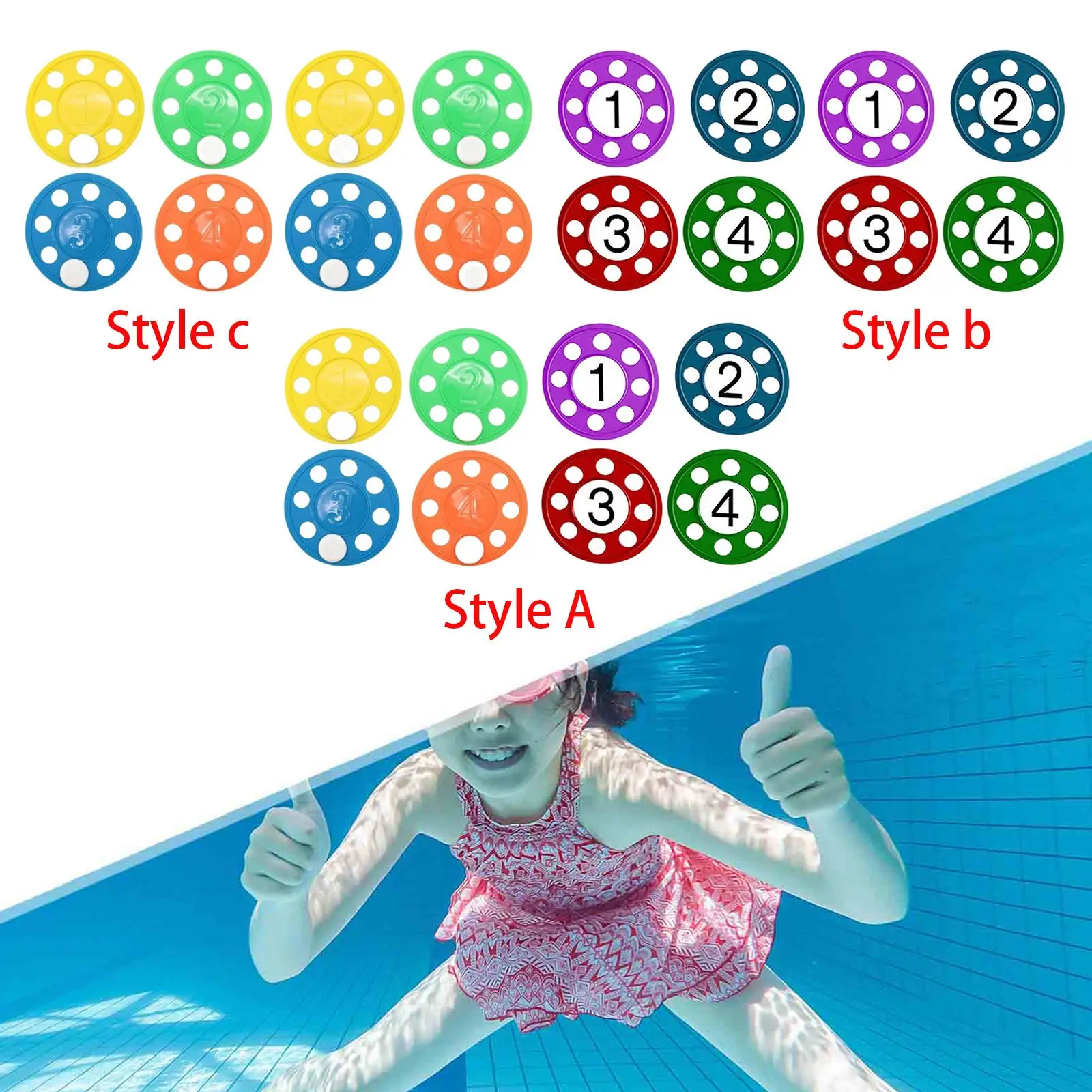 8 Pieces Diving Discs Colorful Underwater Diving Toys Summer Children Diving