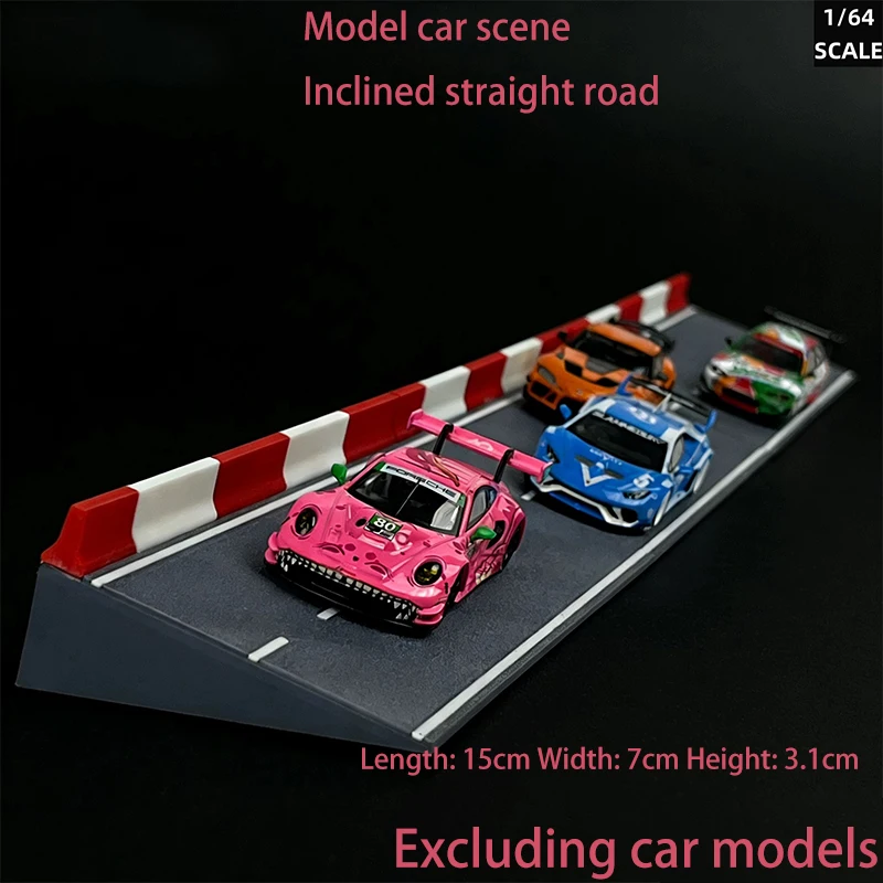 1:64 Track Scene Curve Simulation Car Model Ornaments Acrylic Display Box Dust-proof High-definition Collection Gift Miniature