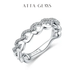 ATTAGEMS New Moissanite Rings S925 Sterling Silver Rose Gold Plated Ring for Women Men Wedding Fine Jewelry for Free Shipping