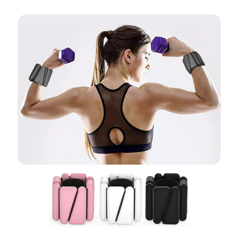 1 paio di pesi regolabili per caviglie da polso da 2-4 libbre - Braccialetti per allenamento di forza in silicone per yoga, corsa, nuoto - Donne e uomini