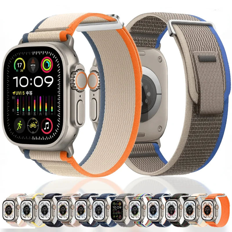 Loop Nylon strap For Apple watch S10 46mm 42mm Ultra 2 49mm 9 8 7 45mm 41mm Sport breathable band For iwatch 6 5 4 3SE 44mm 40mm