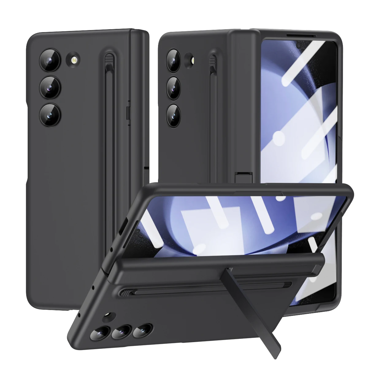 With Original S Pen Holder For Samsung Galaxy Z Fold 6 5 4 Hinge Case All-Inclusive Armor Shockproof Full Screen Protector Cover