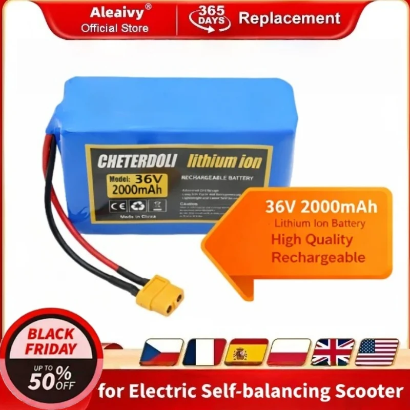 

36V 10S1P/10S2P Lithium-ion Battery Pack for Hoverboard Self-balancing Scooter Electric Cycle High Quality Rechargeable Battery